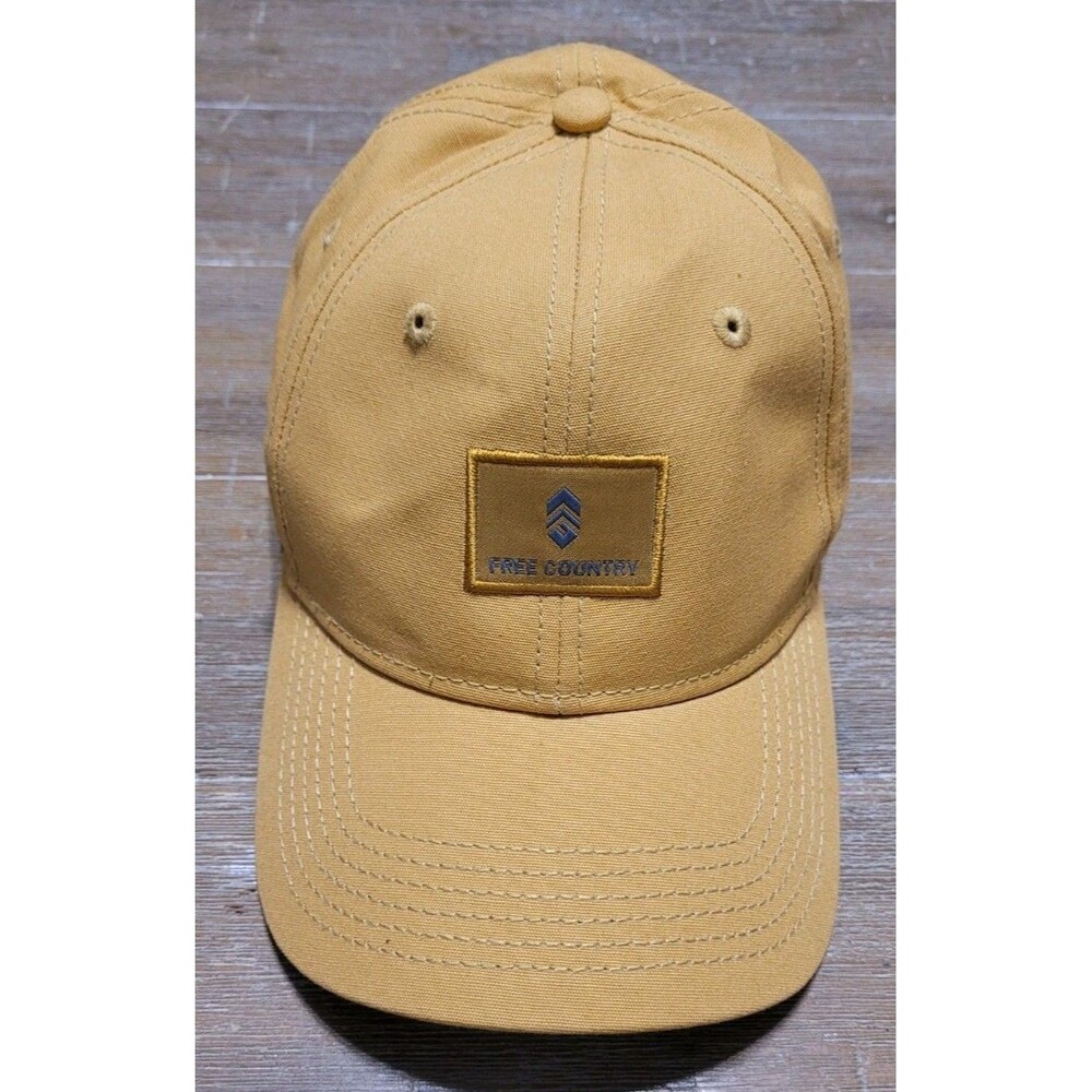 Free Country Six Panel Cotton Canvas Hat Amber Yellow Cap Outdoor Hiking Fishing